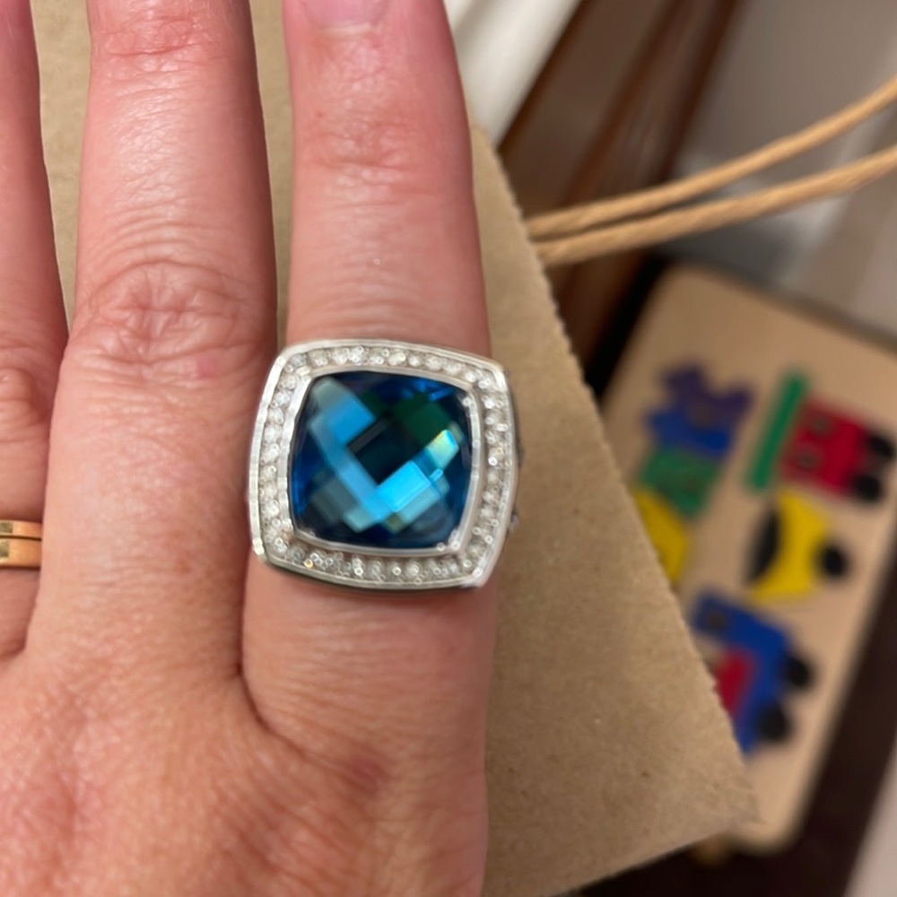 Blue imitation ring- size 9, I think